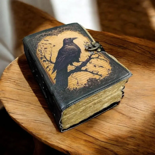 The Raven: Leather Journal Gothic Notebook the Raven Grimoire Shadow
