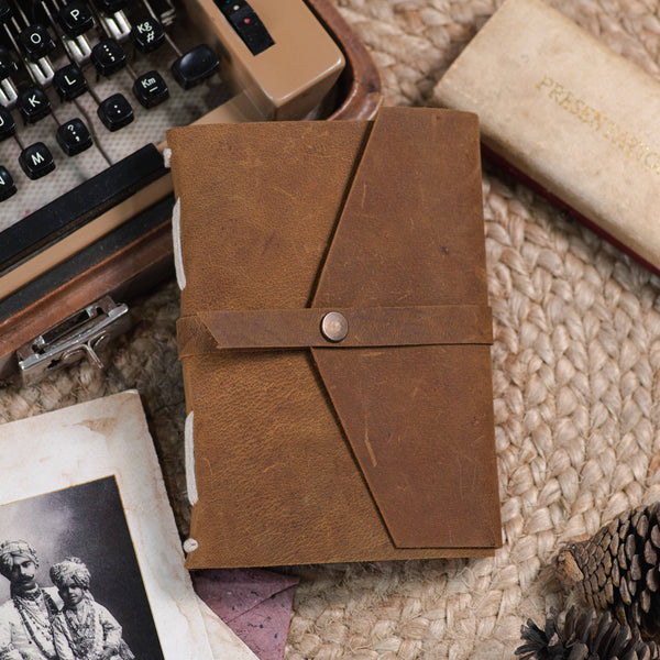 Leather journal diary with Unruled/Ruled page Travel journal: Lined