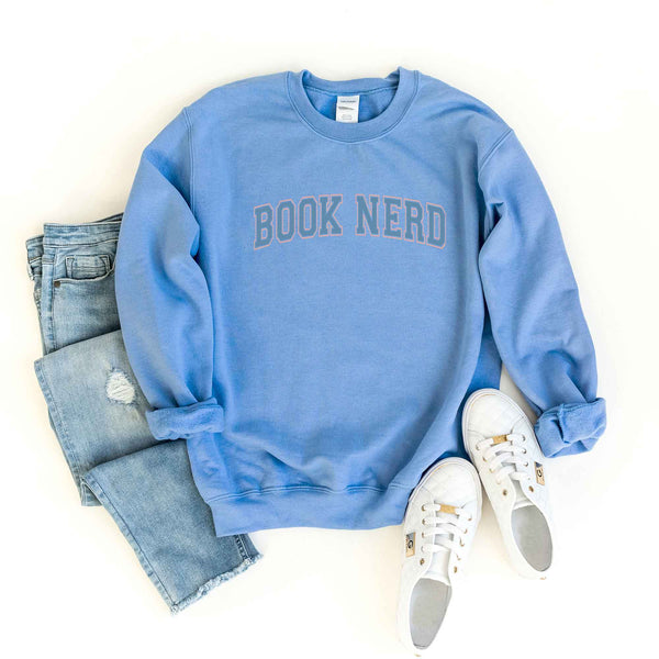 Varsity Book Nerd | Sweatshirt: White / Small
