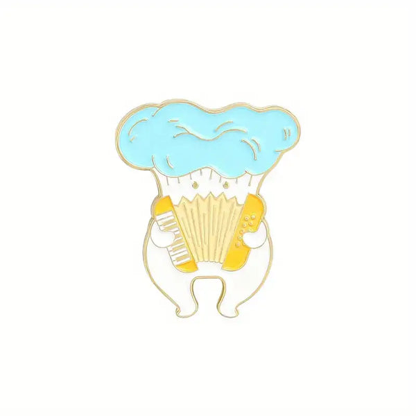 Creative Mushroom Enamel Pins for Backpacks and Clothes: Chef