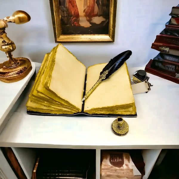 The Raven: Leather Journal Gothic Notebook the Raven Grimoire Shadow