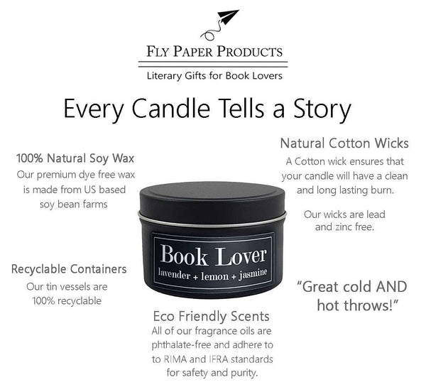 Book Lover Lavender + Cotton 4oz Soy Candle