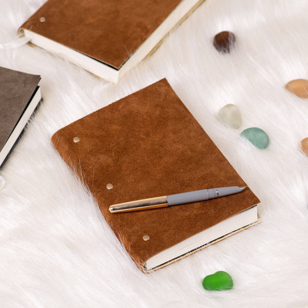 Soft Cover Suede leather diary journal: Ruled