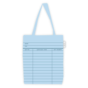 Sky Blue Library Card Foldable Tote Bag