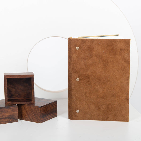 Soft Cover Suede leather diary journal: Ruled