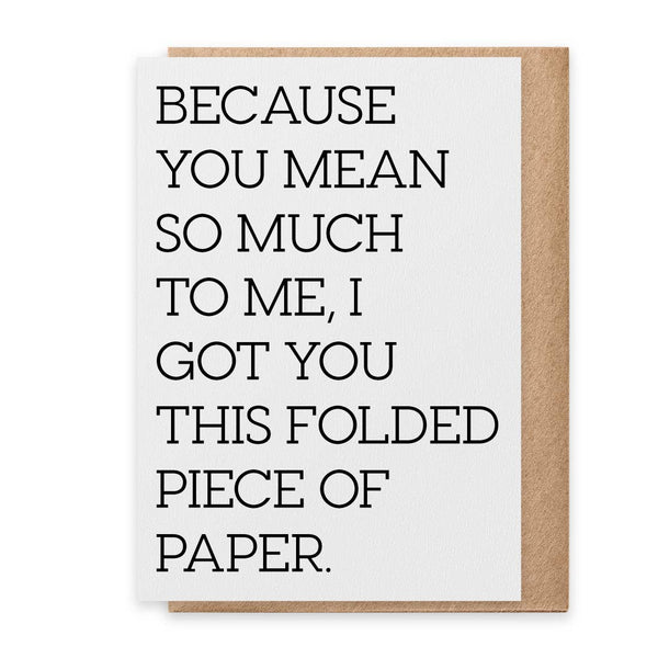 Folded Piece of Paper - Greeting Card