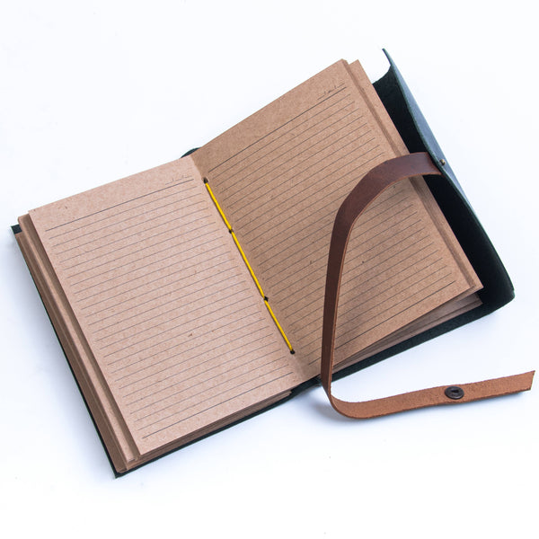 Leather journal diary with ruled craft pages: Lined