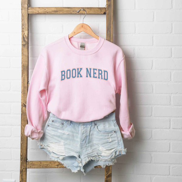Varsity Book Nerd | Sweatshirt: White / XL
