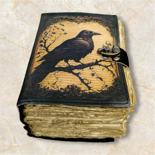 The Raven: Leather Journal Gothic Notebook the Raven Grimoire Shadow
