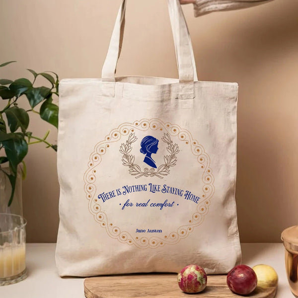 Book Lovers Jane Austen Quote Graphic Print Tote Bag