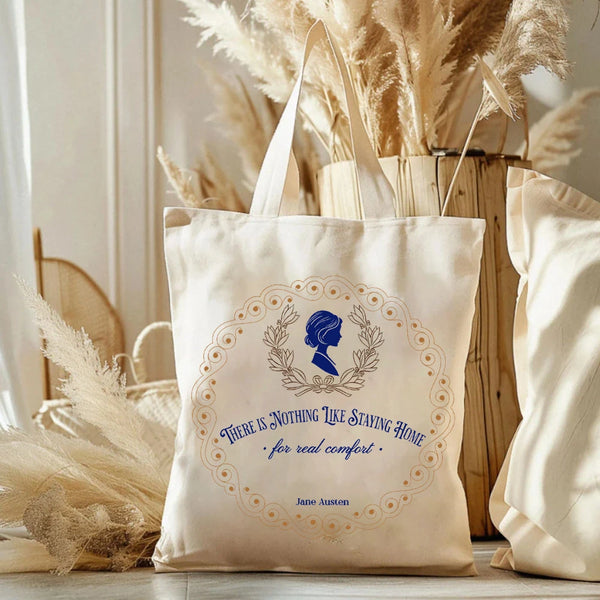 Book Lovers Jane Austen Quote Graphic Print Tote Bag