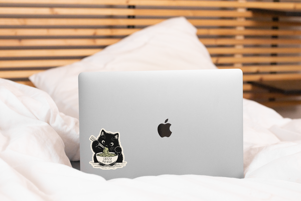 Crazy Mo Pho Sticker - cat, kitty, ramen, noodles, kitten