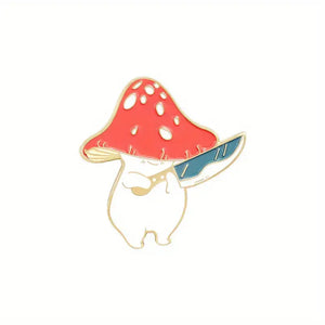Creative Mushroom Enamel Pins for Backpacks and Clothes: Chef